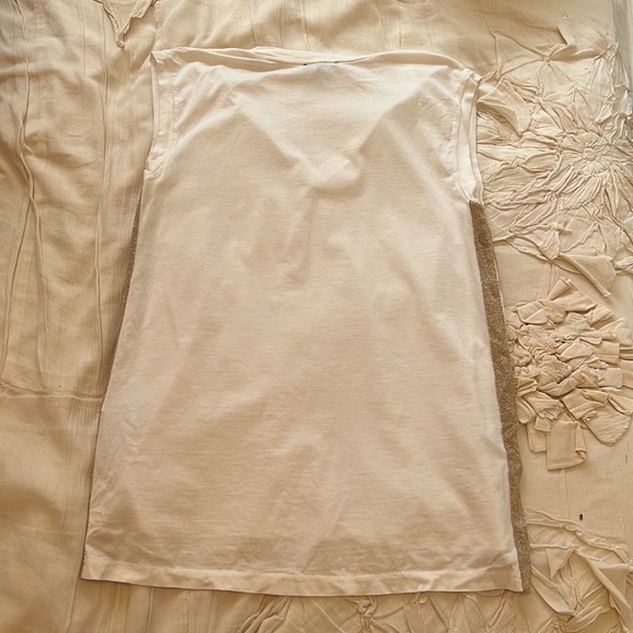 J Crew Gold Metallic side stripe tank top - Picture 2 of 2